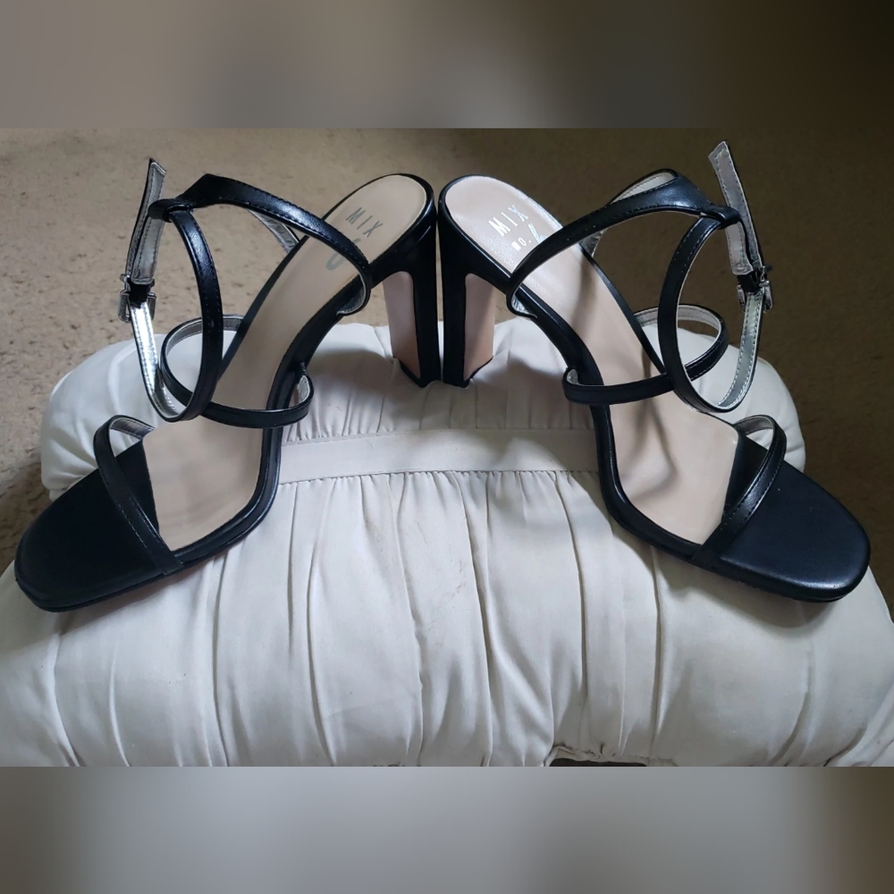 Mix No. 6 Black Ankle Strap Heels